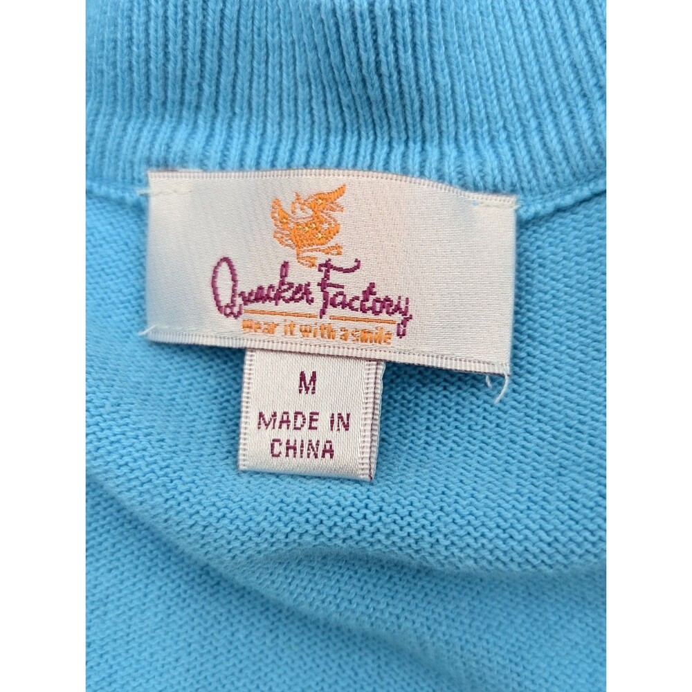 Blue Embroidered Women's Cardigan Sweater - Picture 3 of 9